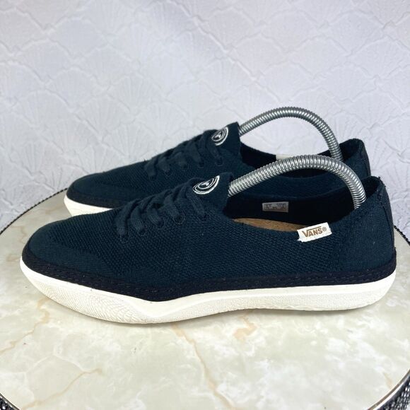 Vans Sneakers Mens 8.5 Black Canvas Ecocush Circle Vee Lace-up Comfortable Shoes - Picture 6 of 13